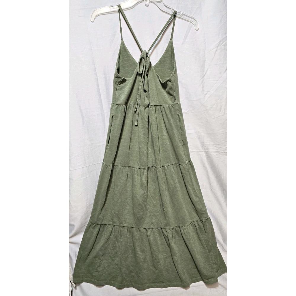 Old Navy Women's Maxi Dress Olive Green Tiered XS Pockets - Picture 2 of 4